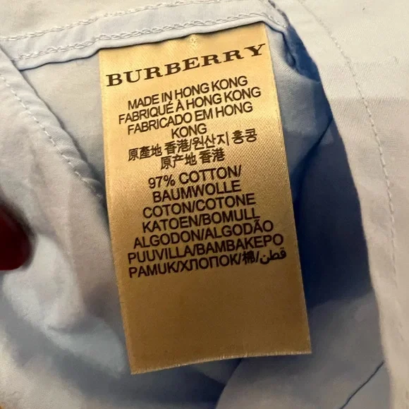 Burberry Monogram Stretch Slim Front Cotton Poplin Shirt Size M - Picture 4 of 5